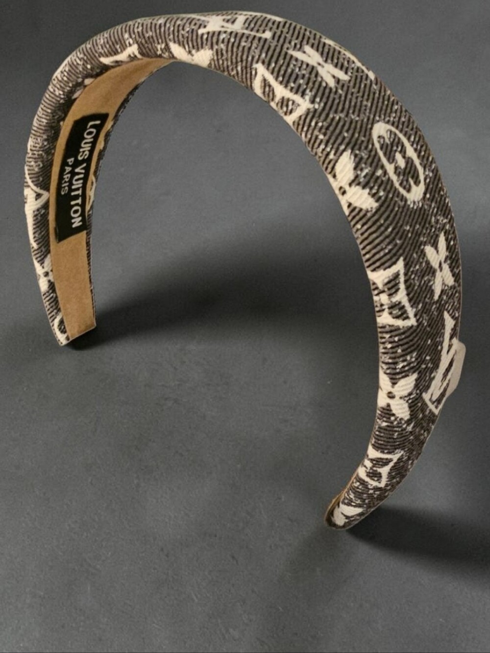 Grey Denim Padded Headband